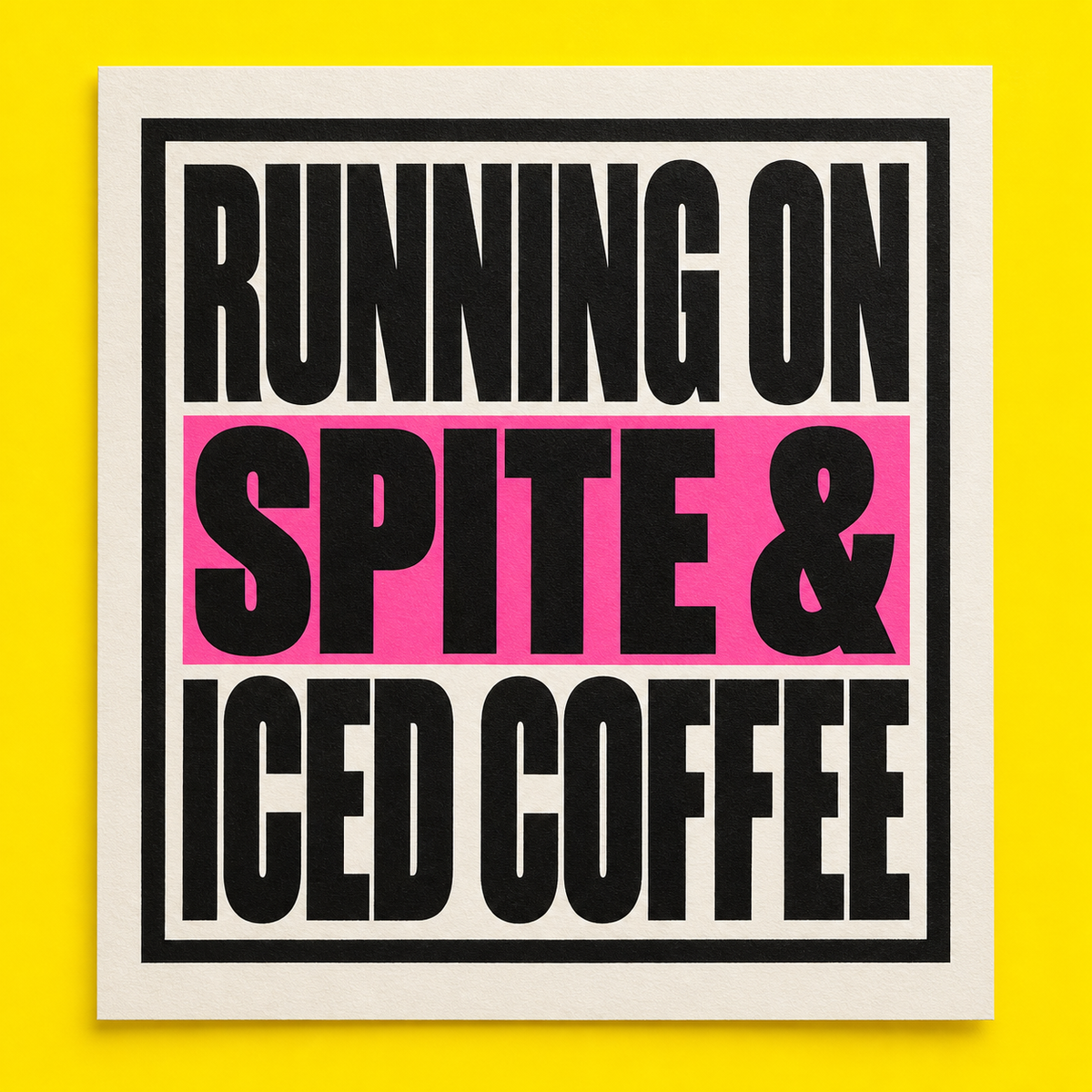 Running on spite & iced coffee artwork