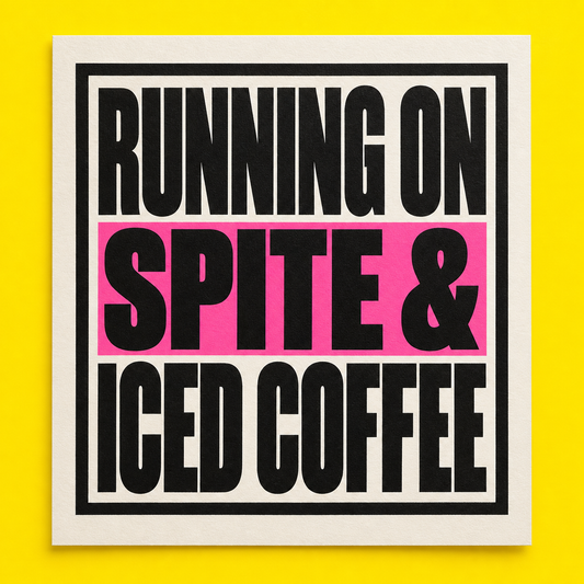 Running on spite & iced coffee artwork